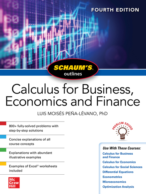 Title details for Schaum's Outline of Calculus for Business, Economics and Finance by Luis Moises Pena-Levano - Wait list